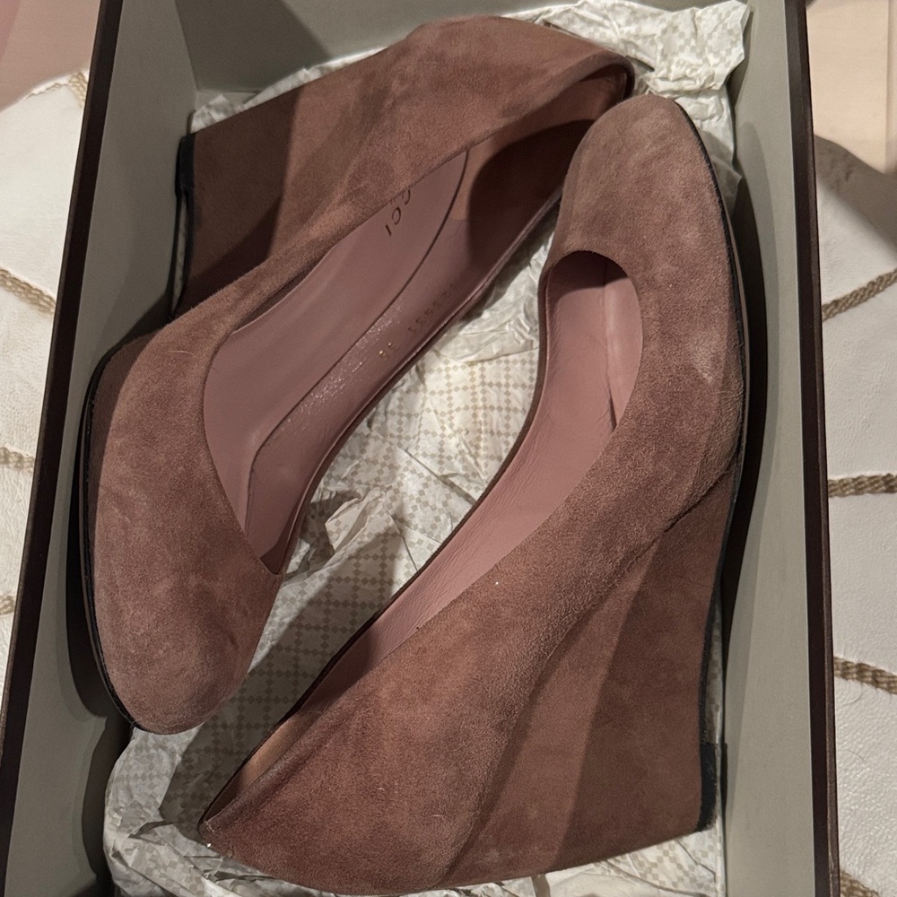 Gucci Brown Wedge Heels